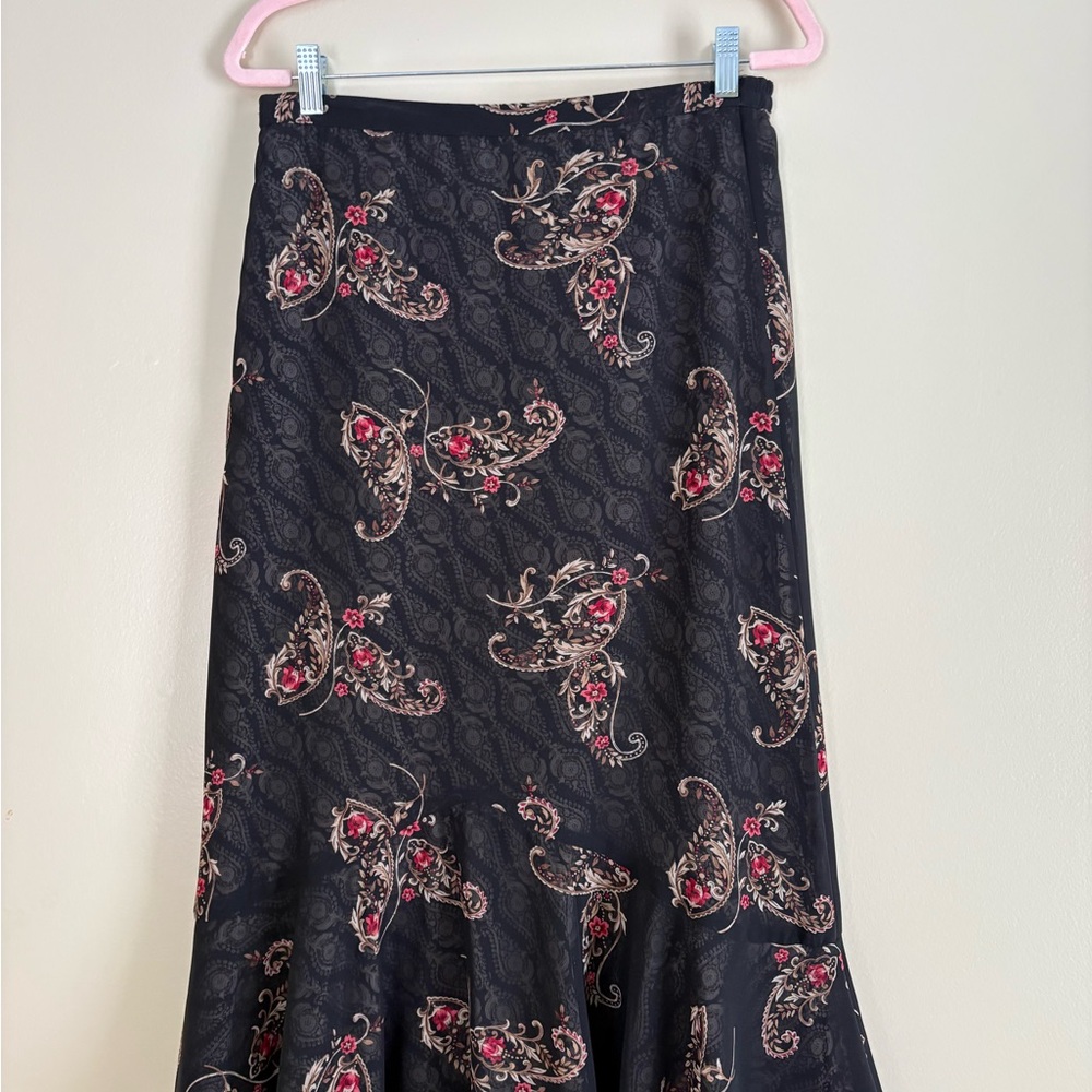 Floral Black Skirt